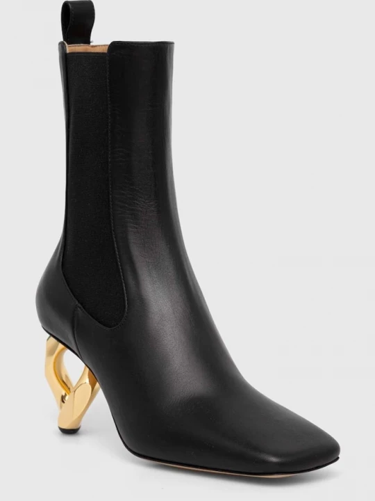 Obrázek produktu JW Anderson Kožené kotníkové boty JW Anderson Chain Heel černá