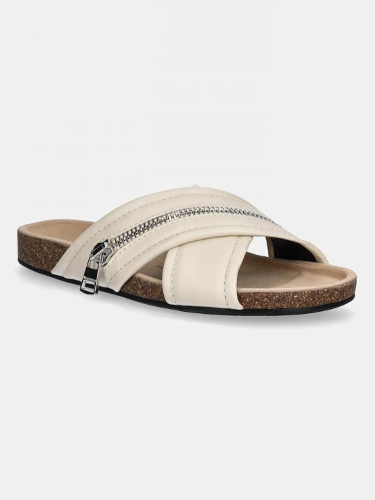 Obrázek produktu JW Anderson Kožené pantofle JW Anderson Biker Loafer béžová