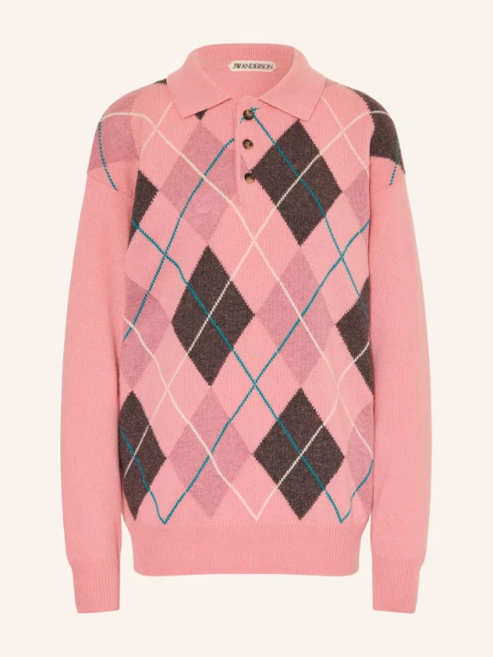 Obrázek produktu Jw Anderson Pletené Polo Tričko růžová / starorůžová / petrolejová