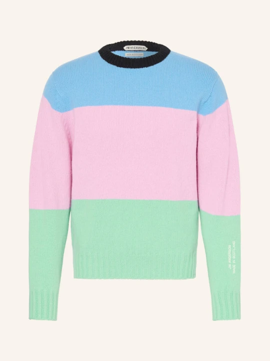 Obrázek produktu Jw Anderson Svetr Stripe Z Merino Vlny tmavě modrá / růžová / mátová