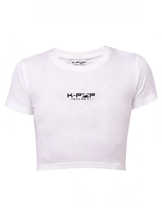 Obrázek produktu K-pop Tričko 'Crop top' bílá