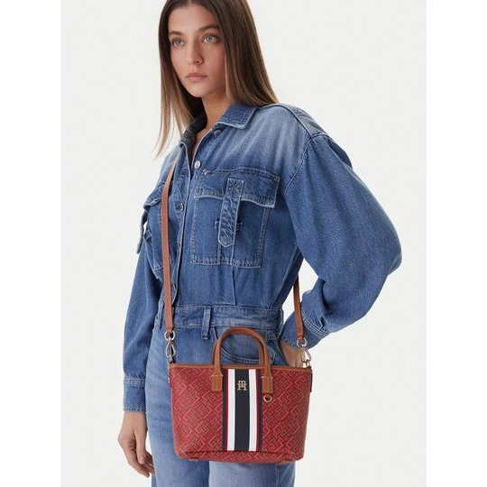 Obrázek produktu Kabelka Tommy Hilfiger Th Monoplay Mini Tote Stripe Le AW0AW18389 Červená