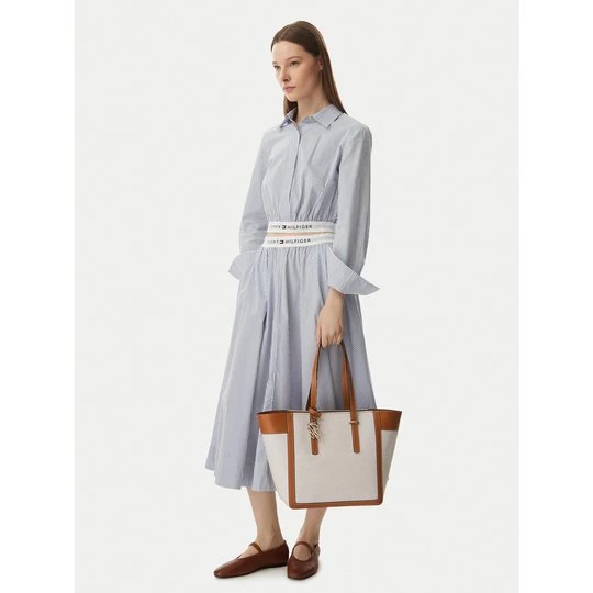 Obrázek produktu Kabelka Tommy Hilfiger Th Script Tote Canvas AW0AW18829 Krémová