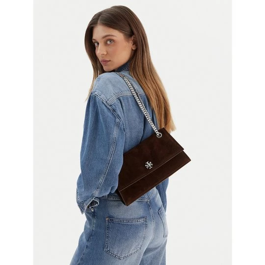Obrázek produktu Kabelka Tory Burch Kira Turnlock Suede Shouldr Bag 169176 Hnědá