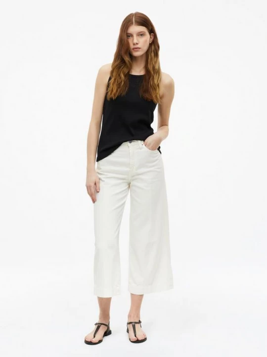 Obrázek produktu Kalhotová džínová sukně Suri / Regular Fit / High Rise / Wide Leg / nebarveno s.Oliver béžová