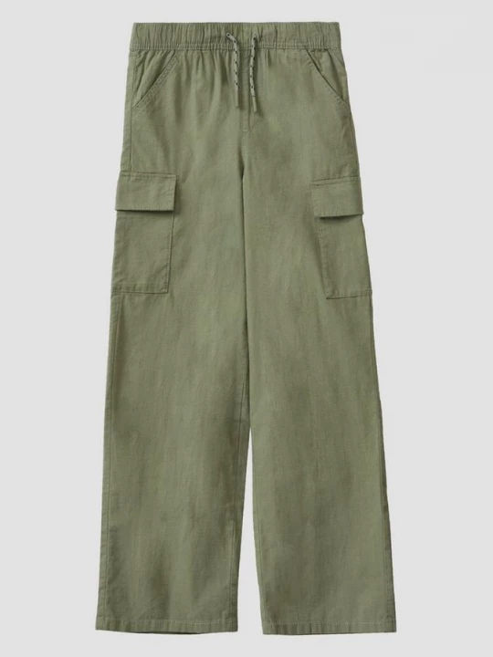 Obrázek produktu Kalhoty Baggy se vzhledem lnu a se střihem Relaxed Fit s.Oliver olivová