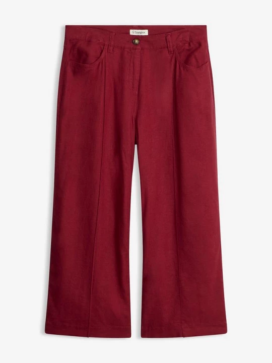 Obrázek produktu Kalhoty Culotte se sámky, ze vzdušné lněné směsi BonPrix