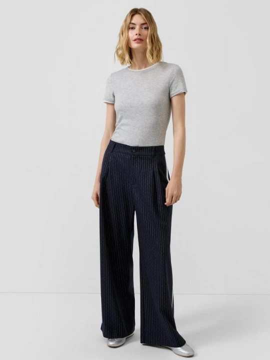 Obrázek produktu Kalhoty s kontrastními vlasovými proužky: High Rise / Extra Wide Leg s.Oliver modrá