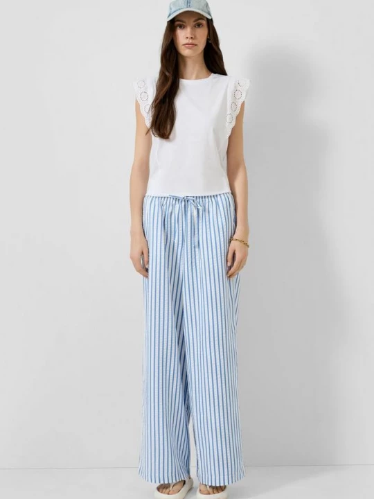 Obrázek produktu Kalhoty Seersucker s Wide Leg – Širokými nohavicemi QS