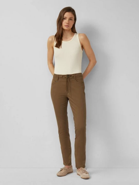 Obrázek produktu Kalhoty Slim Fit z bavlněného saténu s.Oliver hnědá