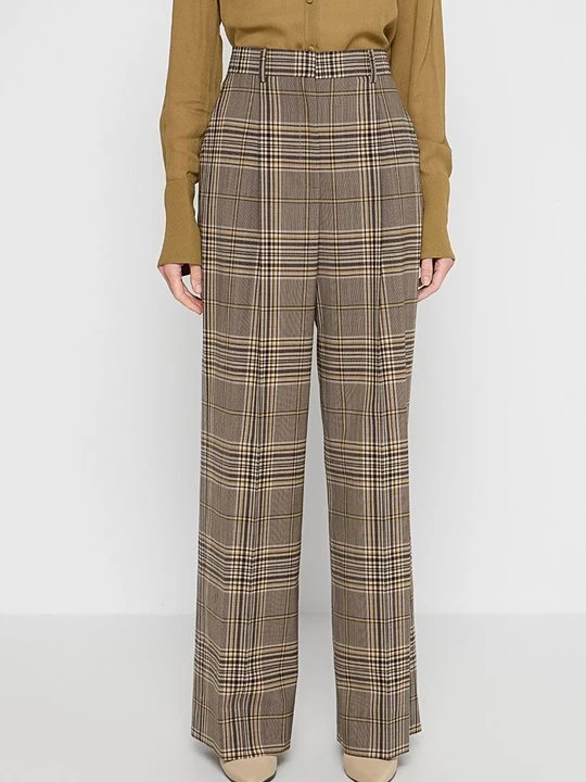 Obrázek produktu Kalhoty Tory Burch světle hnědošedá