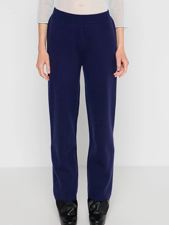 Obrázek produktu Kalhoty Tory Burch tmavě modrá