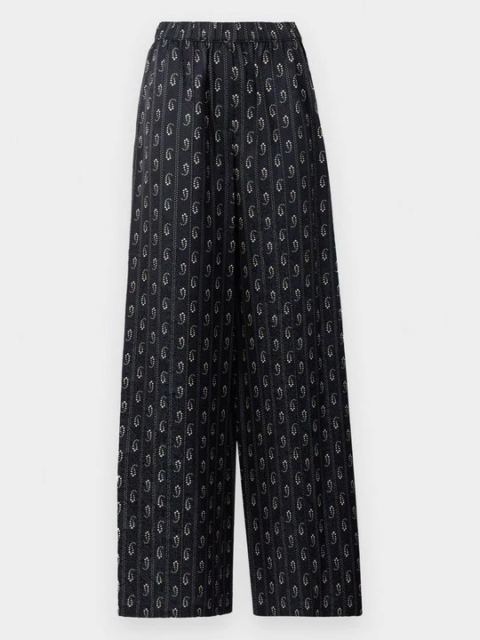 Obrázek produktu Kalhoty Tory Burch tmavě modrá