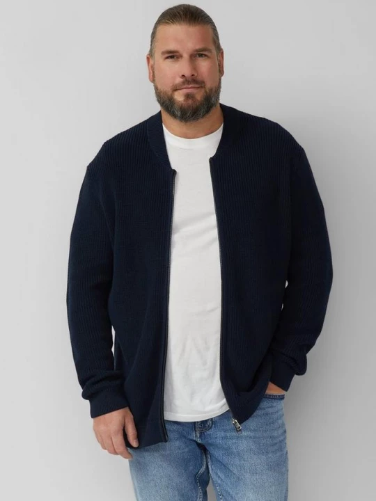 Obrázek produktu Kardigan s límcem typu bomber a dvoucestným zipem s.Oliver modrá