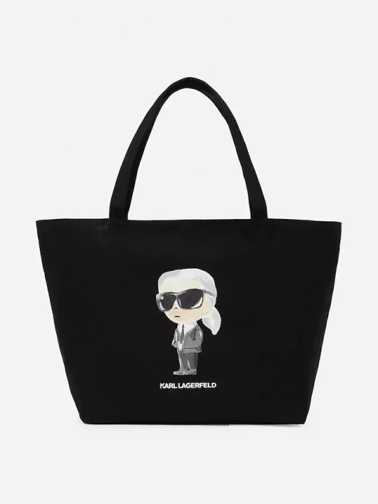 Obrázek produktu Karl Lagerfeld Bavlněná kabelka Karl Lagerfeld IKON černá