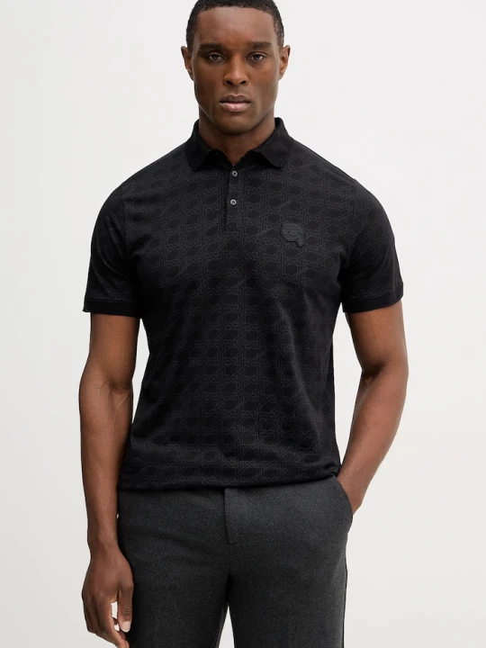 Obrázek produktu Karl Lagerfeld Bavlněné polo tričko černá
