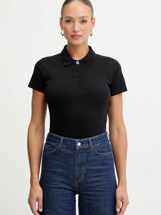 Obrázek produktu Karl Lagerfeld Bavlněné polo tričko Karl Lagerfeld IKON černá