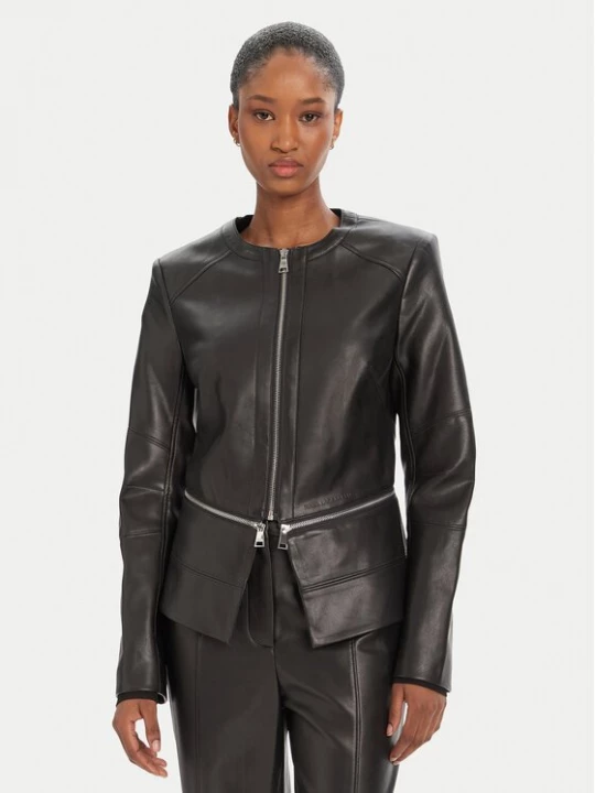 Obrázek produktu KARL LAGERFELD Bunda z imitace kůže A3W14050 Černá Slim Fit