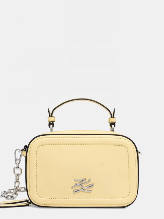 Obrázek produktu Karl Lagerfeld crossbody kabelka dámská kožená K/AUTOGRAPH žlutá