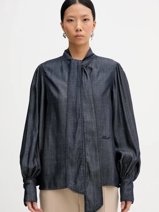 Obrázek produktu Karl Lagerfeld Džínová halenka FLUID DENIM námořnická modř