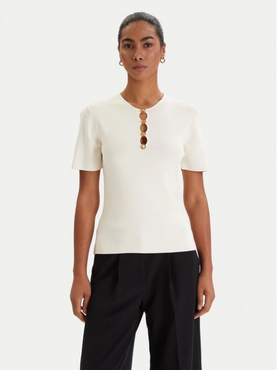 Obrázek produktu KARL LAGERFELD Halenka B1W18014 Écru Slim Fit Krémová
