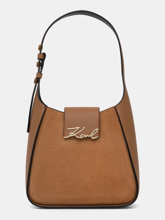 Obrázek produktu Karl Lagerfeld hobo kabelka dámská semišová K/SIGNATURE hnědá