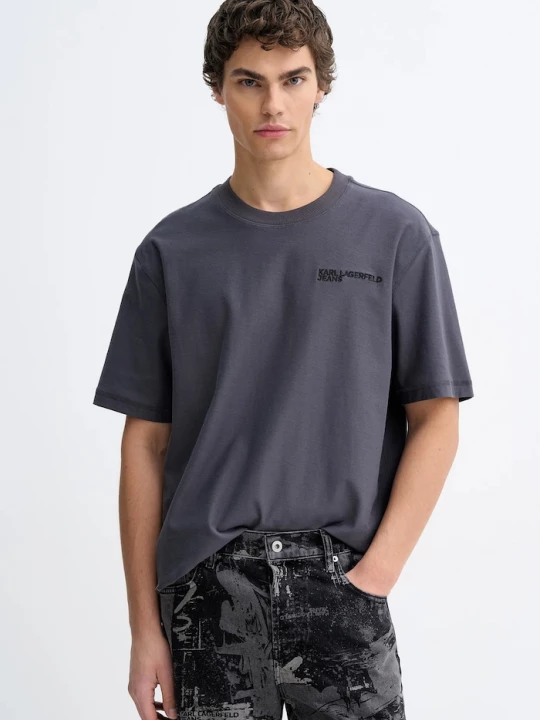 Obrázek produktu Karl Lagerfeld Jeans Bavlněné tričko Karl Lagerfeld Jeans šedá