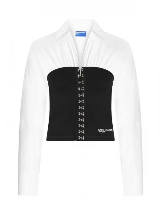 Obrázek produktu KARL LAGERFELD JEANS Halenka černá / bílá
