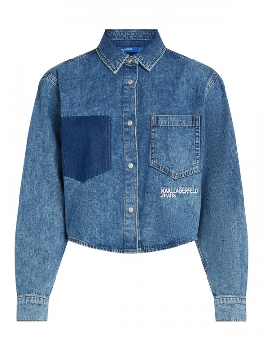Obrázek produktu KARL LAGERFELD JEANS Halenka modrá / bílá