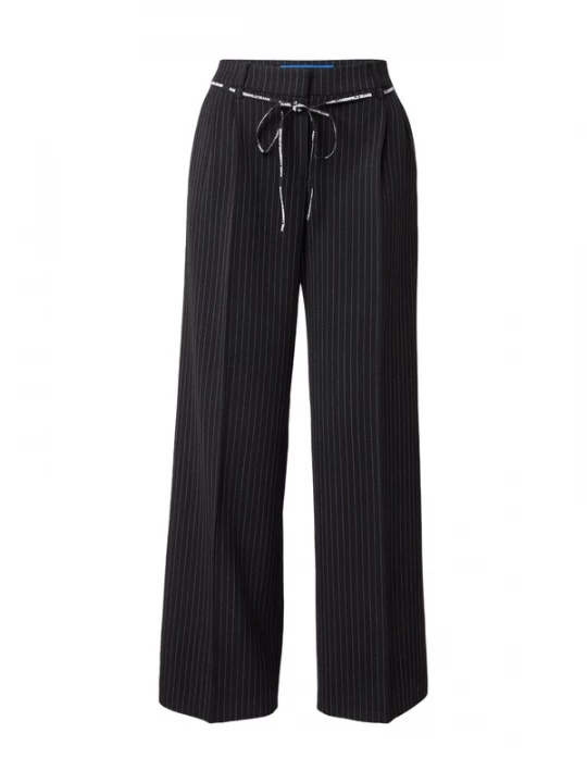 Obrázek produktu KARL LAGERFELD JEANS Kalhoty se sklady v pase černá / bílá