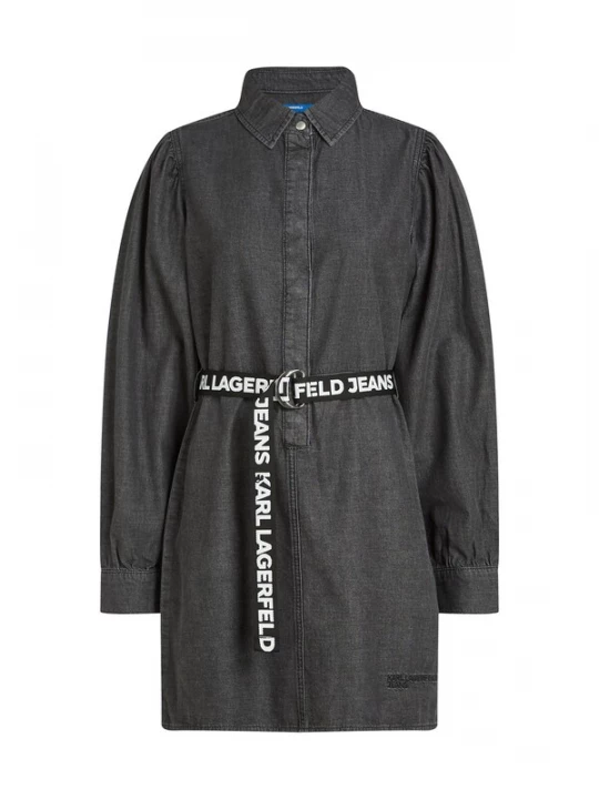 Obrázek produktu KARL LAGERFELD JEANS Košilové šaty šedá / černá / bílá