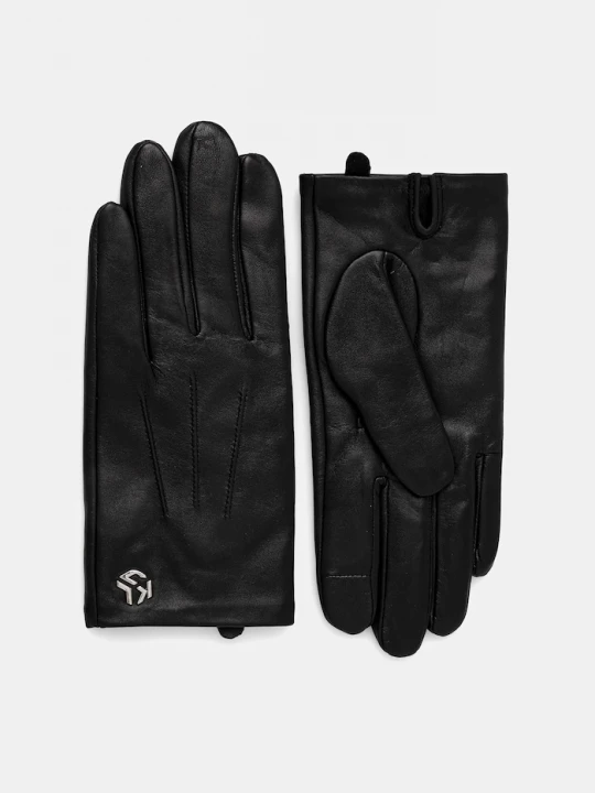 Obrázek produktu Karl Lagerfeld Jeans Kožené rukavice Karl Lagerfeld Jeans černá