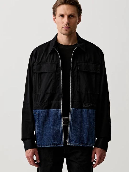 Obrázek produktu Karl Lagerfeld Jeans krátká bunda pánská bavlněná černá