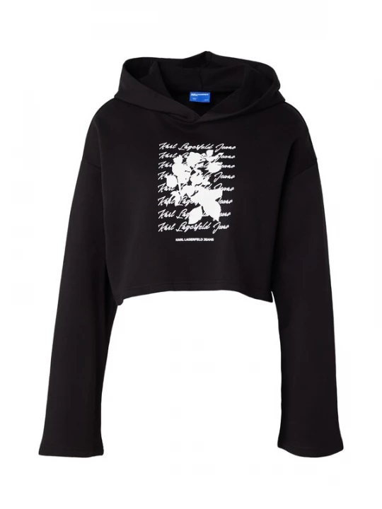 Obrázek produktu KARL LAGERFELD JEANS Mikina černá / bílá