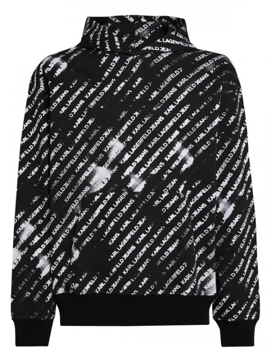 Obrázek produktu KARL LAGERFELD JEANS Mikina černá / bílá