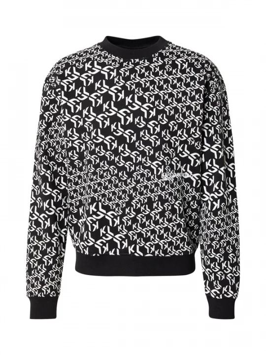 Obrázek produktu KARL LAGERFELD JEANS Mikina černá / bílá