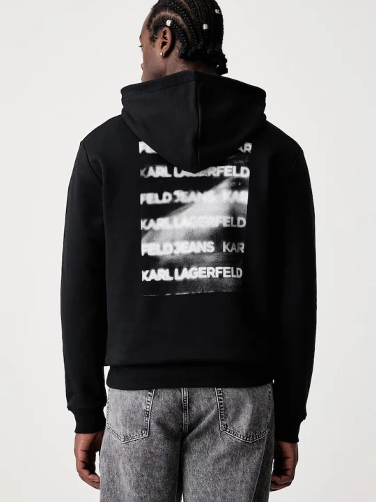 Obrázek produktu Karl Lagerfeld Jeans mikina s kapucí pánská s bavlnou černá