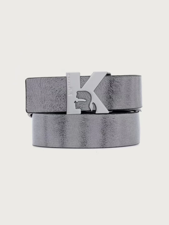 Obrázek produktu Karl Lagerfeld Jeans oboustranný pásek dámský kožený stříbrná