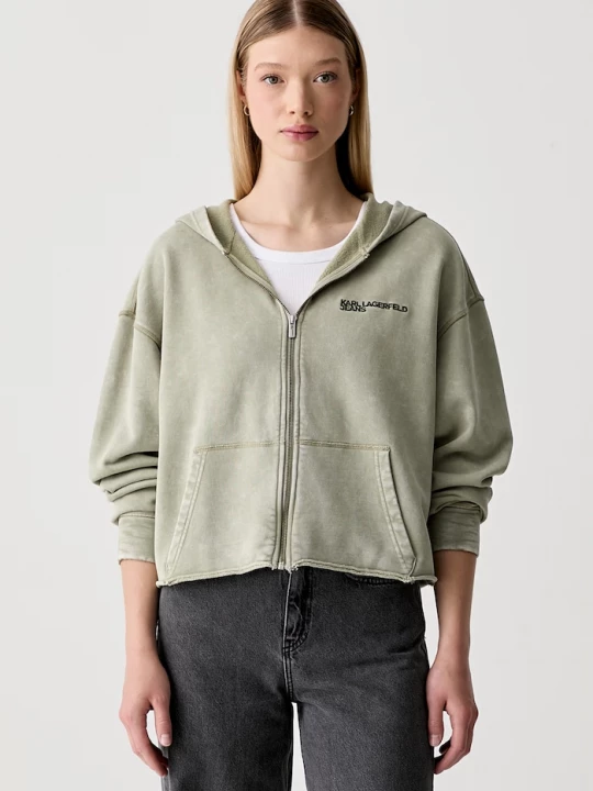 Obrázek produktu Karl Lagerfeld Jeans oversize mikina dámská bavlněná zelená