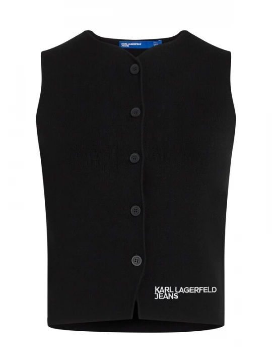 Obrázek produktu KARL LAGERFELD JEANS Pletená vesta černá / bílá