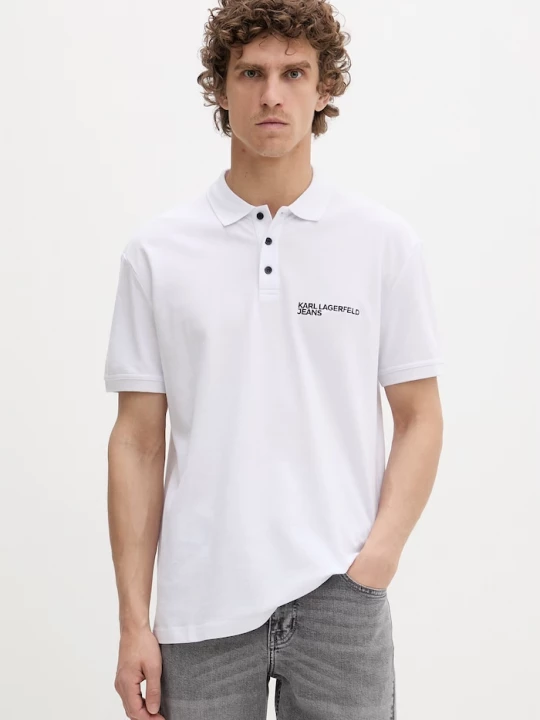 Obrázek produktu Karl Lagerfeld Jeans polo pánské bavlněné bílá