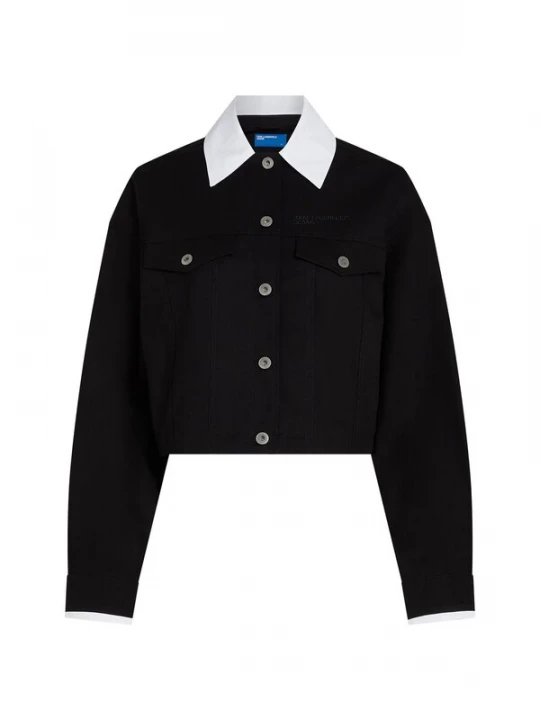 Obrázek produktu KARL LAGERFELD JEANS Přechodná bunda černá / bílá