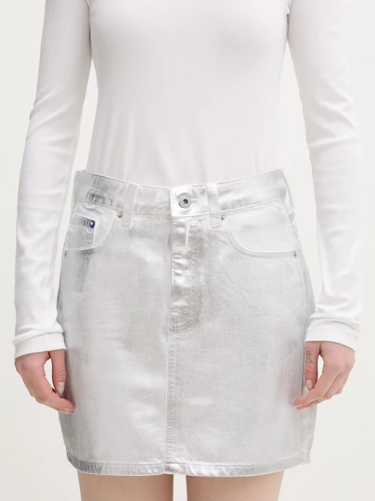 Obrázek produktu Karl Lagerfeld Jeans sukně bavlněná stříbrná
