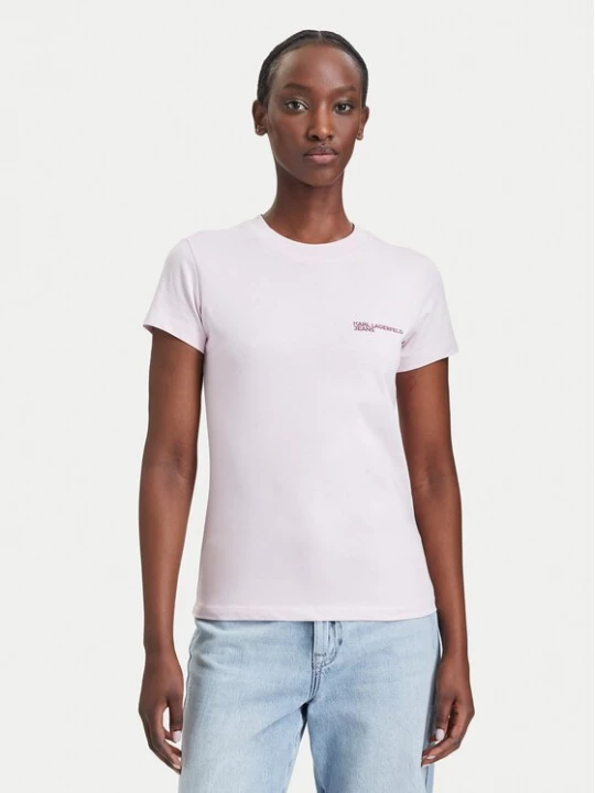 Obrázek produktu Karl Lagerfeld Jeans T-Shirt A1W17004 Světle růžová Slim Fit