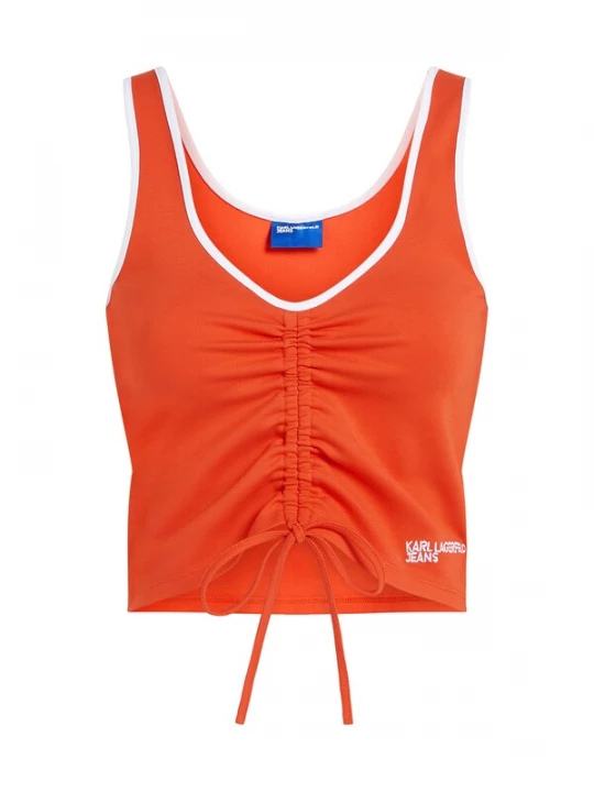 Obrázek produktu KARL LAGERFELD JEANS Top oranžově červená / bílá