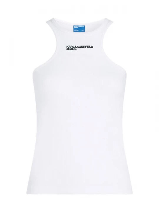 Obrázek produktu KARL LAGERFELD JEANS Top tmavě zelená / bílá