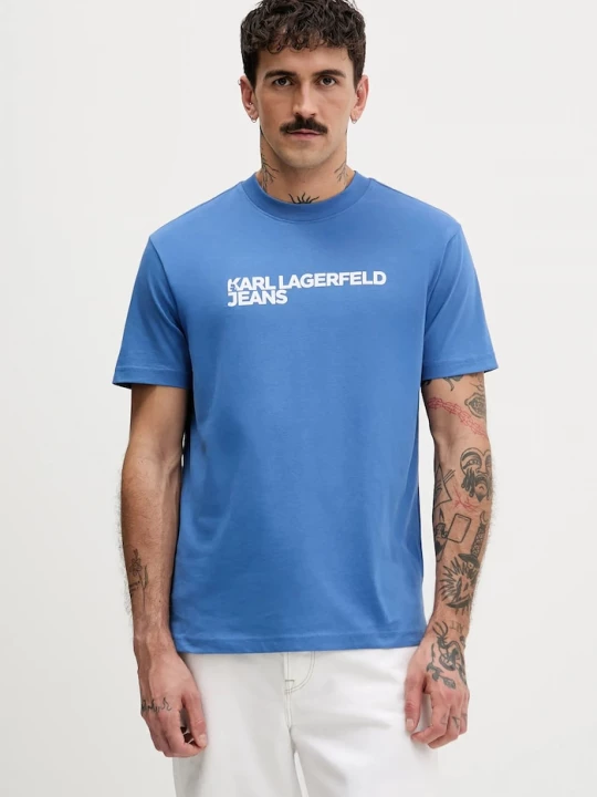 Obrázek produktu Karl Lagerfeld Jeans tričko pánské bavlněné fialová