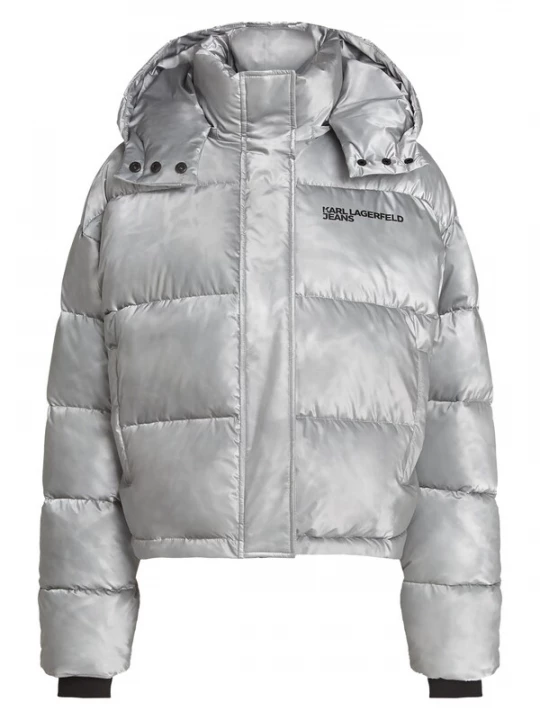 Obrázek produktu KARL LAGERFELD JEANS Zimní bunda stříbrně šedá / černá