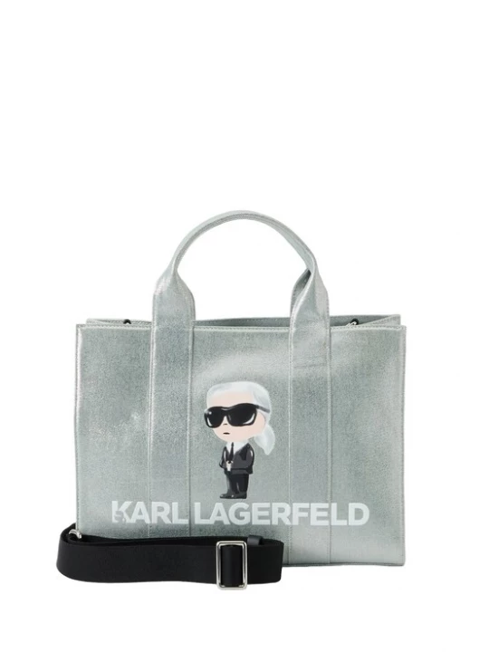 Obrázek produktu Karl Lagerfeld Kabelka 'IKON' světle šedá / černá / stříbrná