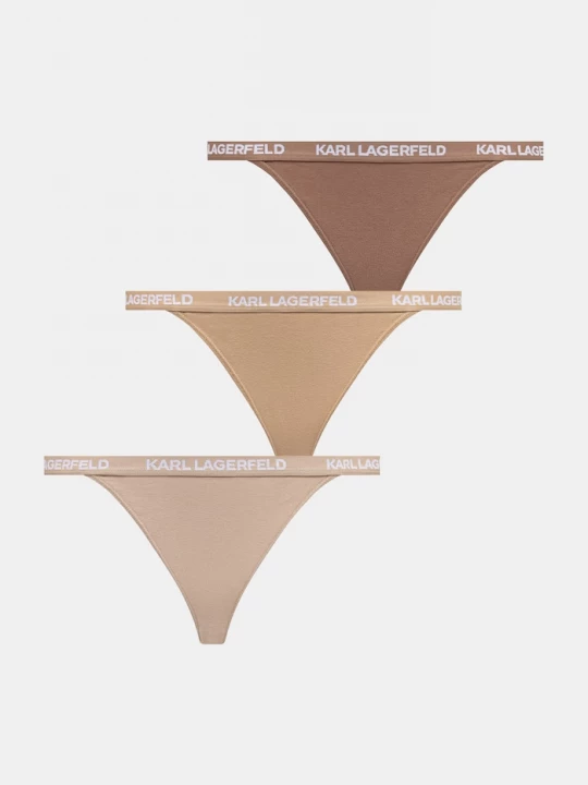 Obrázek produktu Karl Lagerfeld kalhotky dámské bavlněné s elastanem 3-pack béžová